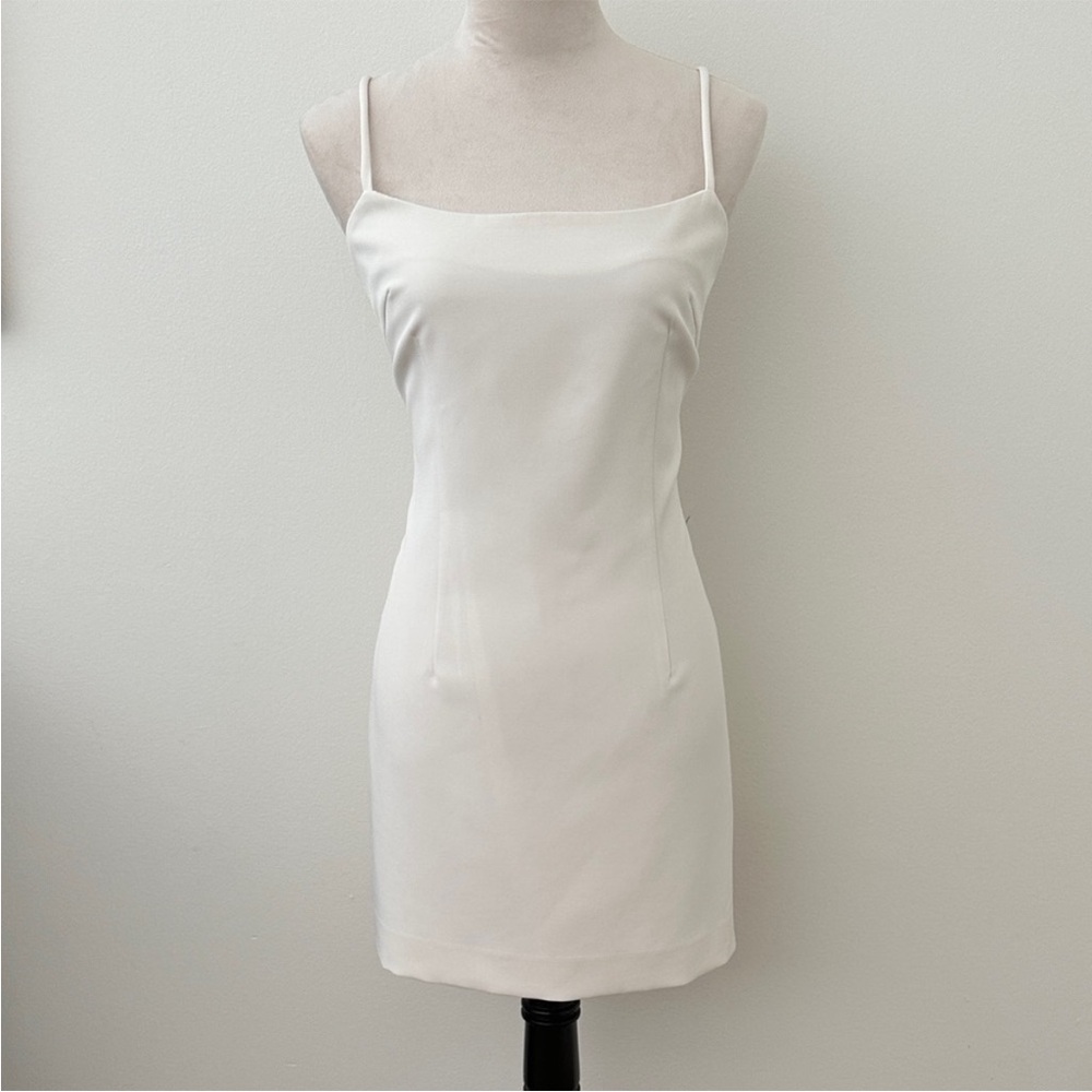 Milly Elegant Cream Mini Dress - Picture 3 of 5